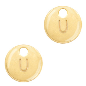 Breloques en m&eacute;tal Basic Quality lettre U Dor&eacute; (sans nickel)