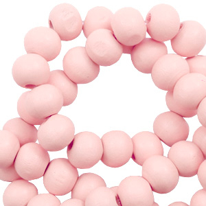 Perles en bois rond 8mm Rose coquillage