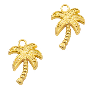 Breloques en m&eacute;tal Basic Quality palmier Dor&eacute; (sans nickel)