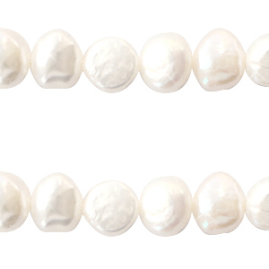 BQ Perles d'eau douce nugget rond 7-8mm Natural blanc