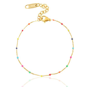 Bracelets en acier inox arc-en-ciel Dor&eacute;