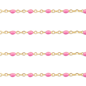 Appr&ecirc;ts en acier inox cha&icirc;ne maille jaseron 1mm Rose-dor&eacute;