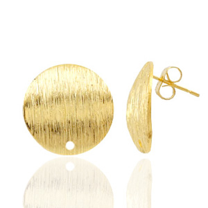 Appr&ecirc;ts en m&eacute;tal TQ boucles d'oreilles puces 15mm avec anneau Dor&eacute;