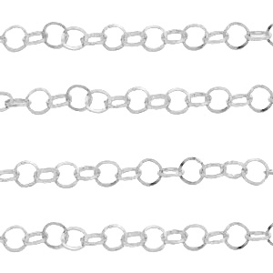 Appr&ecirc;ts en acier inox cha&icirc;ne maille jaseron argent&eacute;