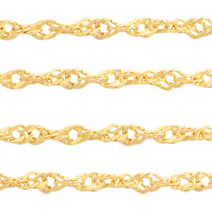 Appr&ecirc;ts en acier inox cha&icirc;ne maille jaseron weave dor&eacute;