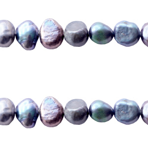 BQ Perles d'eau douce nugget 5-6mm Bleu paon