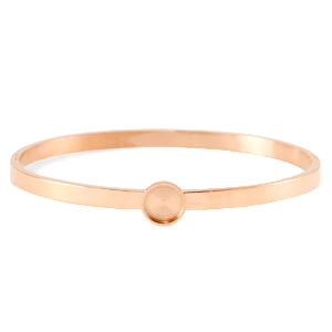 Bracelets en acier Polaris (Inox) avec serti pour cabochon 7mm/Swarovski SS34 Dor&eacute; ros&eacute;
