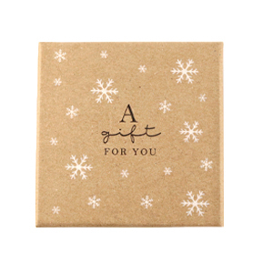 Bo&icirc;te &eacute;crin &agrave; bijoux "a gift for you" Marron