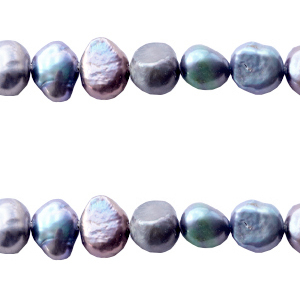 BQ Perles d'eau douce nugget 5-6mm Bleu paon