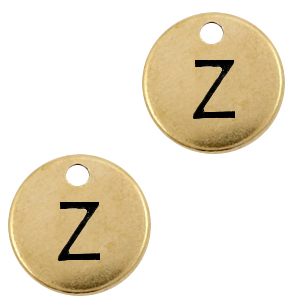 Breloques en m&eacute;tal DQ lettre Z Bronze antique (sans nickel)