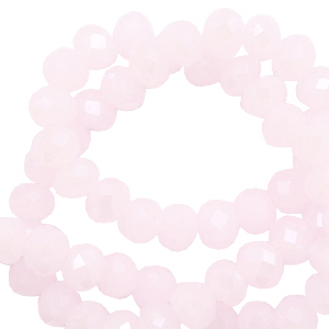 Perles &agrave; facettes 6x4mm disque Rose ol&eacute;andre-Pearl Shine Coating