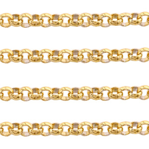 Appr&ecirc;ts en acier inox cha&icirc;ne maille jaseron 2mm Dor&eacute;