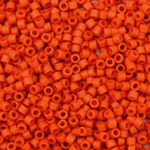 Perles Miyuki d&eacute;licas 11/0 Opaque semi frosted dyed cinnabar red DB-795