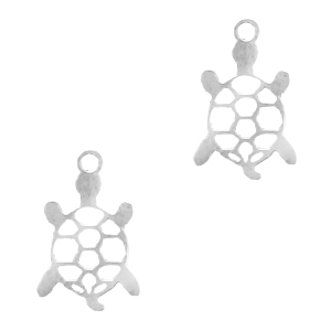 Breloques en acier inox tortue Argent&eacute;
