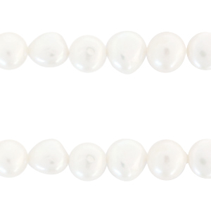 BQ Perles d'eau douce nugget rond 9mm Blanc naturel