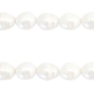 BQ Perles d'eau douce "grain de riz" 12x10mm Blanc naturel