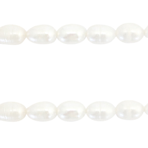BQ Perles d'eau douce "grain de riz" 7x6mm Blanc naturel
