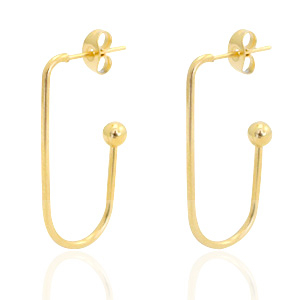 Boucles d'oreilles en acier Inox Dor&eacute;