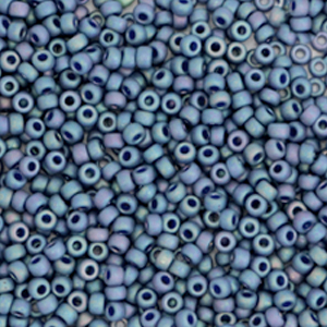 Perles de rocailles Miyuki 11/0 Opaque glazed frosted rainbow bayberry blue 11-4703