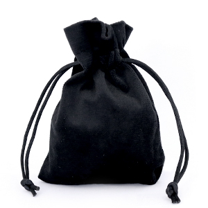 Sachet &agrave; bijoux en velours Noir