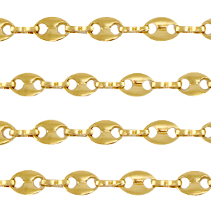 Appr&ecirc;ts en acier inox cha&icirc;ne maille jaseron maille marine Dor&eacute;