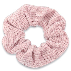 Chouchous pour cheveux velours c&ocirc;tel&eacute; Rose tan