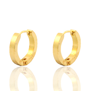 Boucles d'oreilles en acier Inox cr&eacute;oles 16mm Dor&eacute;