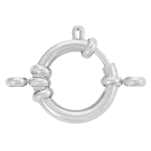 Appr&ecirc;ts en acier inox fermoir bou&eacute;e 16mm avec anneaux Argent&eacute;