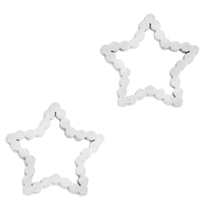 Breloques en acier inox connecteur &eacute;toile Argent&eacute;
