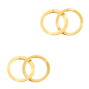 Breloques en acier inox connecteur double cercle Dor&eacute;