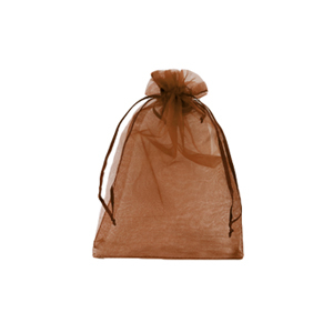 Sachet &agrave; bijoux en organza 7x9cm Rouge rust