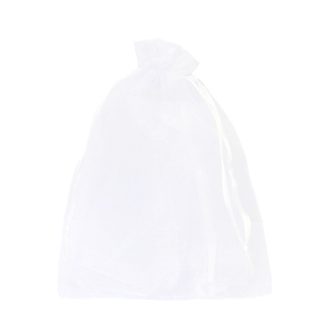 Sachet &agrave; bijoux en organza 13x18cm Blanc