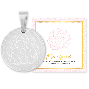 Mix & Match breloques en acier Inox 15mm Fleur de naissance Octobre- Souci Argent&eacute;