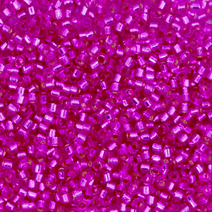 Perles Miyuki d&eacute;licas 11/0 Silverlined dyed fuchsia pink DB-1340