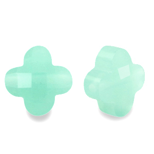 Perles &agrave; facettes Fashion tr&egrave;fle Vert turquoise