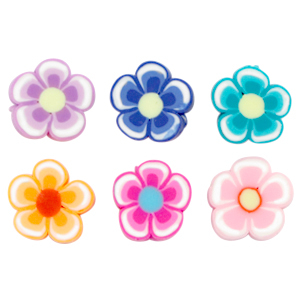 Perles en polym&egrave;re fleur Multicolore