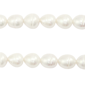 BQ Perles d'eau douce "grain de riz" 10x9mm Blanc naturel