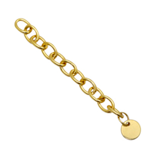 Appr&ecirc;ts en acier inox cha&icirc;nette d'extension m&eacute;daillon rond 8mm Dor&eacute;