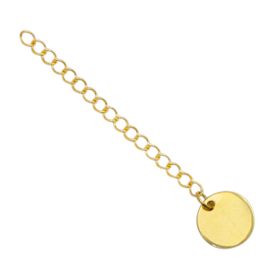 Appr&ecirc;ts en acier inox cha&icirc;nette d'extension m&eacute;daillon rond 12mm Dor&eacute;