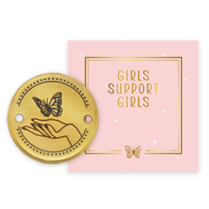 Girls Support Girls breloques en m&eacute;tal DQ connecteur Dor&eacute; (sans nickel) 50% de don &agrave; Free a Girl