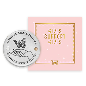 Girls Support Girls breloques en m&eacute;tal DQ connecteur Argent&eacute; antique (sans nickel) 50% de don &agrave; Free a Girl