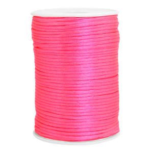 Cordon satin 2.5mm Rose n&eacute;on