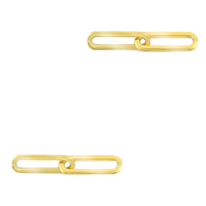 Breloques en acier Inox/connecteur ovale maille double Dor&eacute;