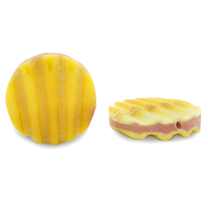 Perles coquillage 20mm Jaune