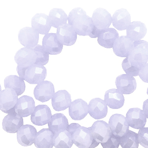 Perles &agrave; facettes 8x6mm disque Heishi Bleu lavande doux-pearl shine coating