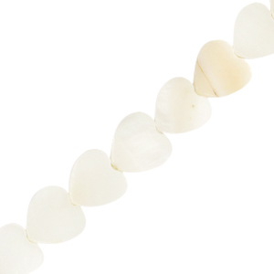 Perles coquillage c&oelig;ur Blanc