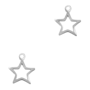 Breloques en acier Inox &eacute;toile Argent&eacute;