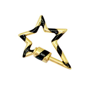 Fermoir Zirconium &eacute;clair Dor&eacute;-noir