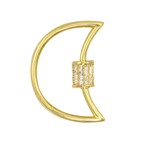 Fermoir Zirconium lune Dor&eacute;