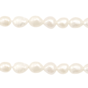 BQ Perles d'eau douce nugget rond 7-8mm Blanc naturel